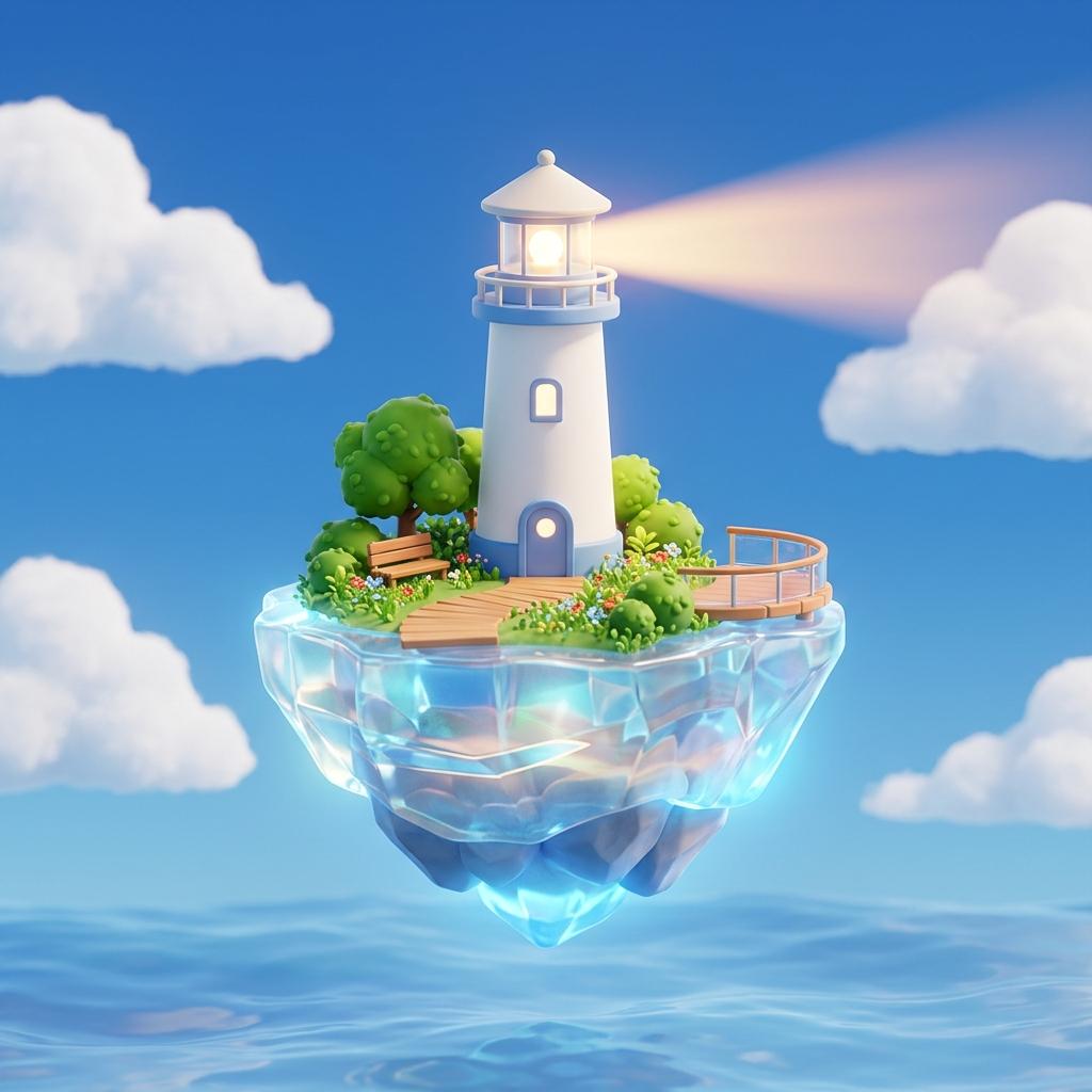 A welcoming digital lighthouse in a clear blue sky